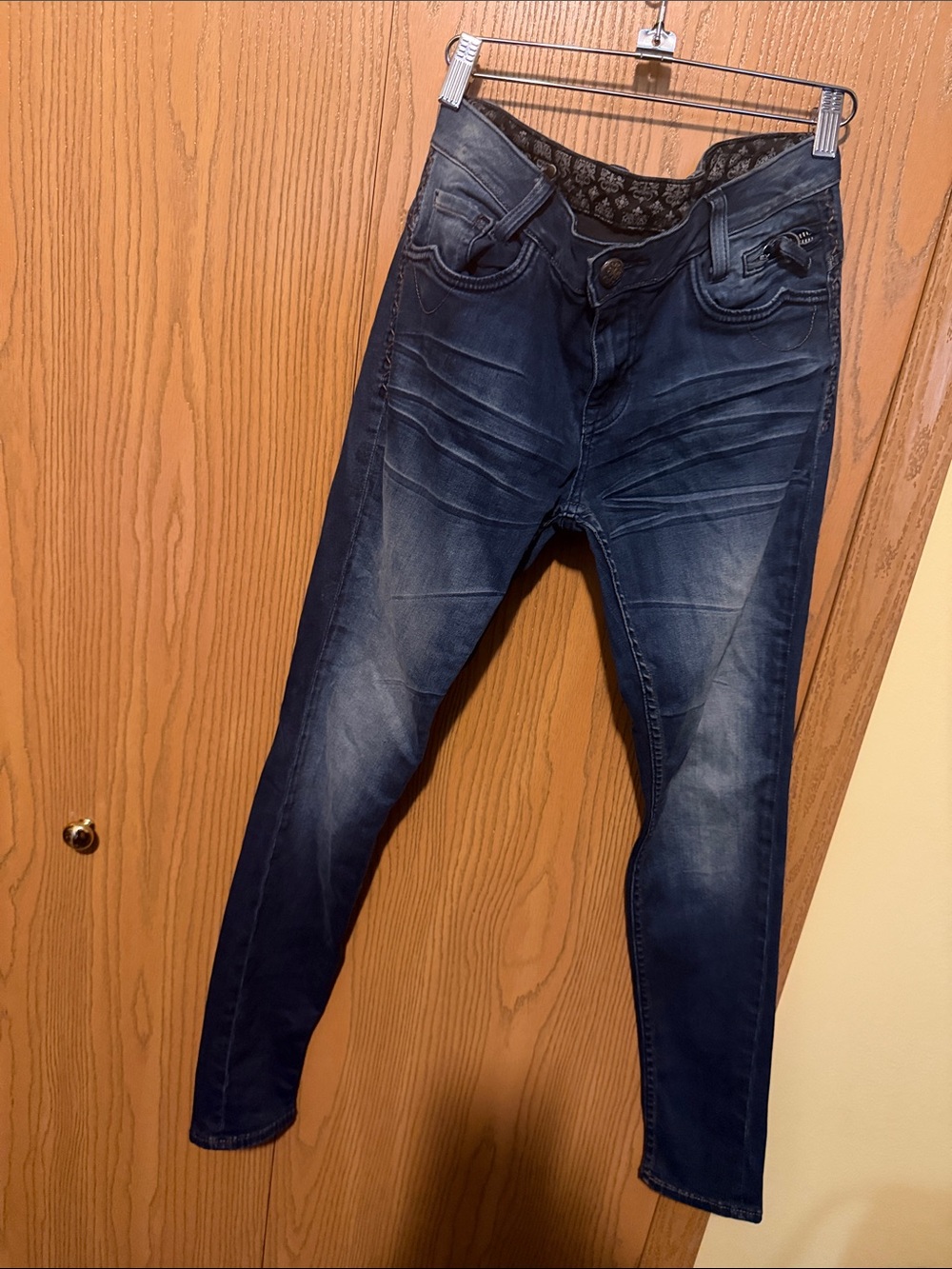 Dark Blue Express Skinny Jeans for Women - Stretch Denim